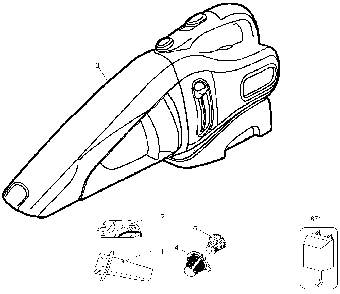 Exploded Diagram A Diagram and Parts List for CHV1408E Type 1 Black and Decker Hand Vacuum